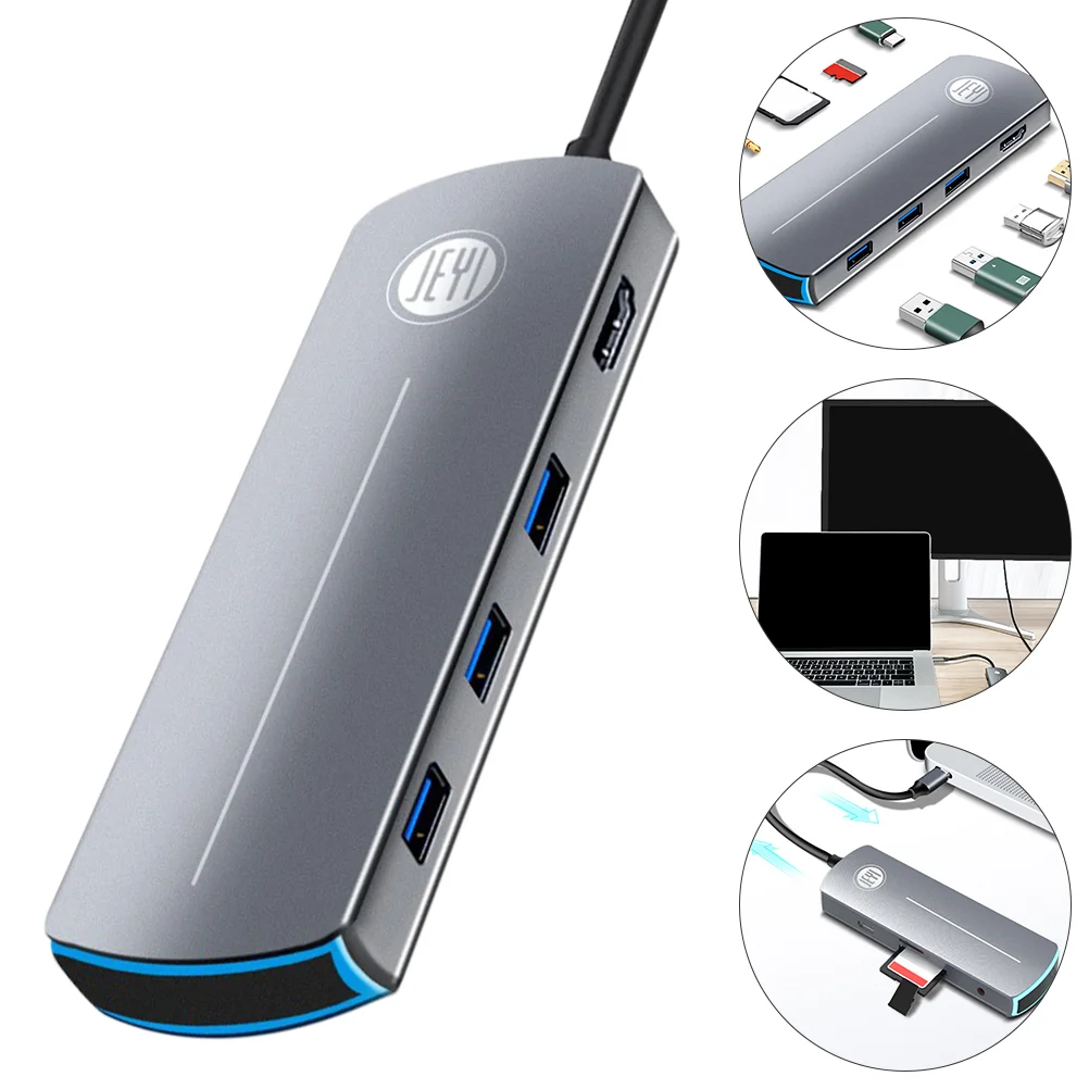 

Aluminum Alloy USB-C Hub Multipurpose Video Output 3.5mm Reader Hub