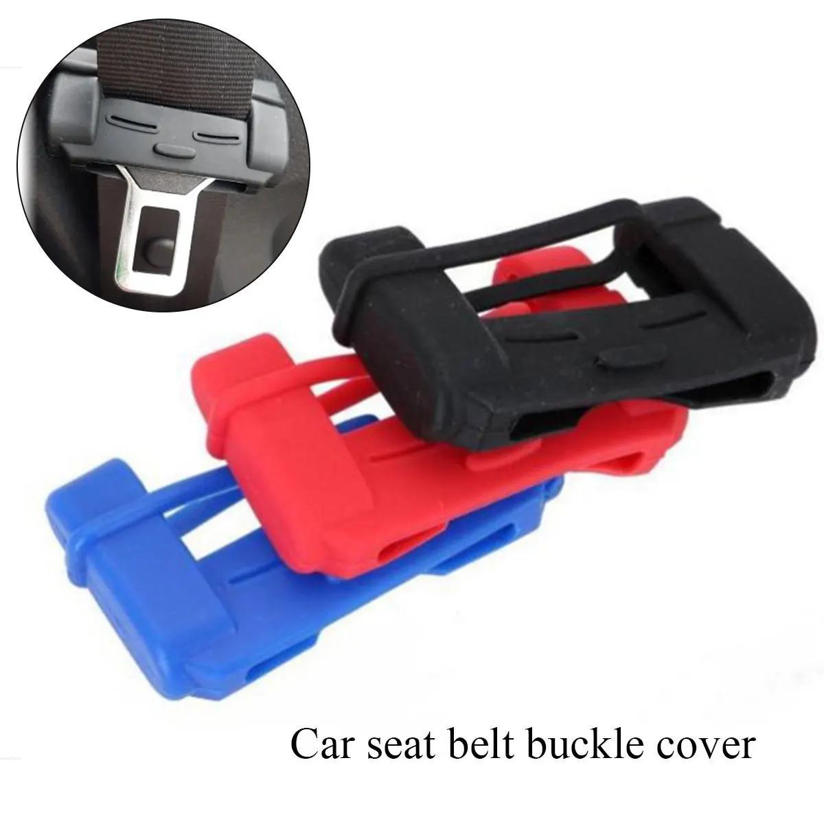 

Car Safety Belt Buckle Cover Silicone Anti-Scratch Seat Clip Cover Easy To Install SeatBuckle Protector Car Interior Accessories