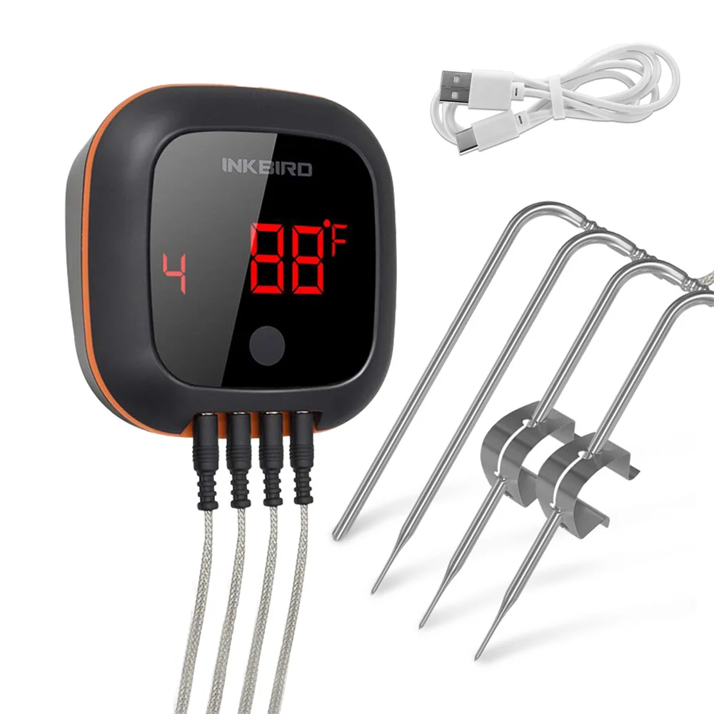 

INKBIRD Digital Wireless BBQ Grilling Thermometer IBT-4XS With 2/4Probes Rechargeable Magnetic Thermometer For Oven Cooking Meat