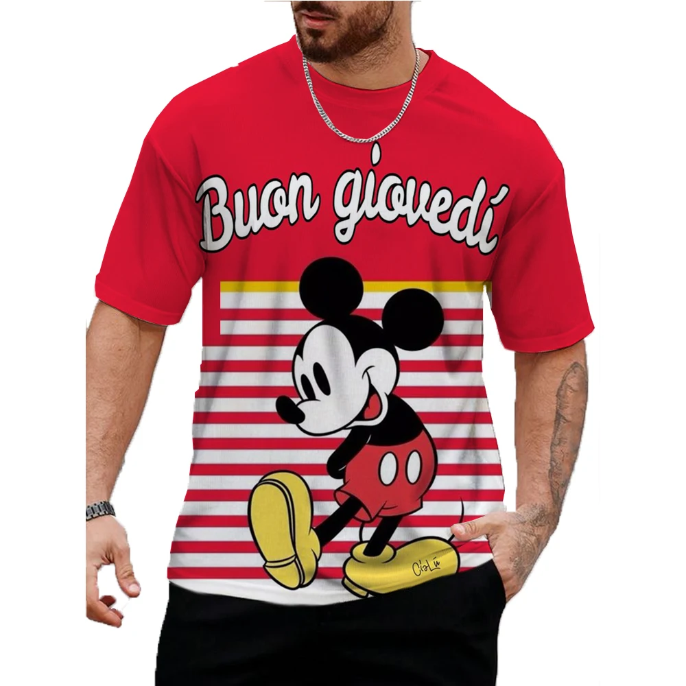 Лето 2023 футболка с коротким рукавом и 3d принтом Disney Микки Маусом мужская героями