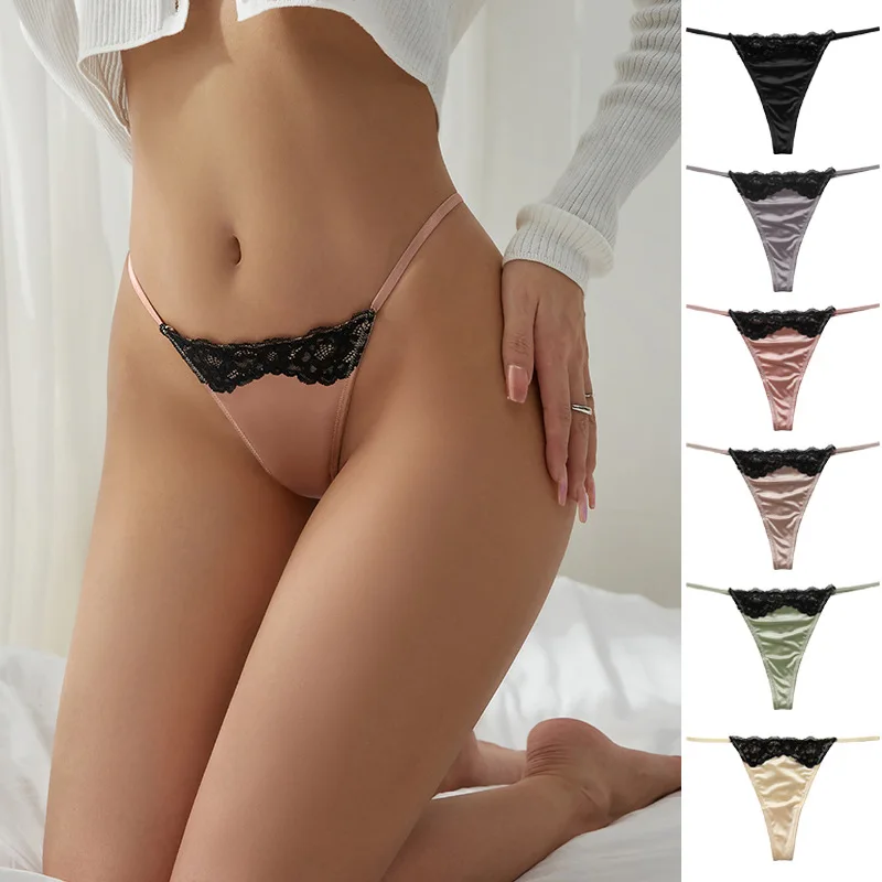 

Lace bigger sizes T appeal underwear ice yoga movement contact ms sexy low-cut thong color remark