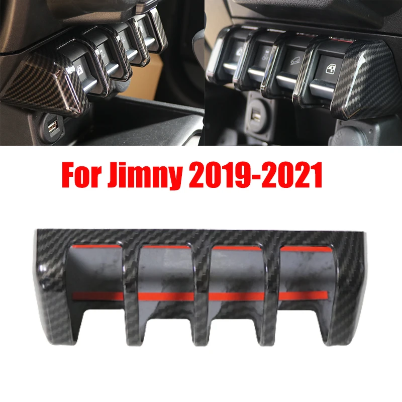 

Декоративная наклейка на панель переключателя автомобильного стеклоподъемника для Jimny 2019 2020 2021, аксессуары для интерьера из углеродного во...