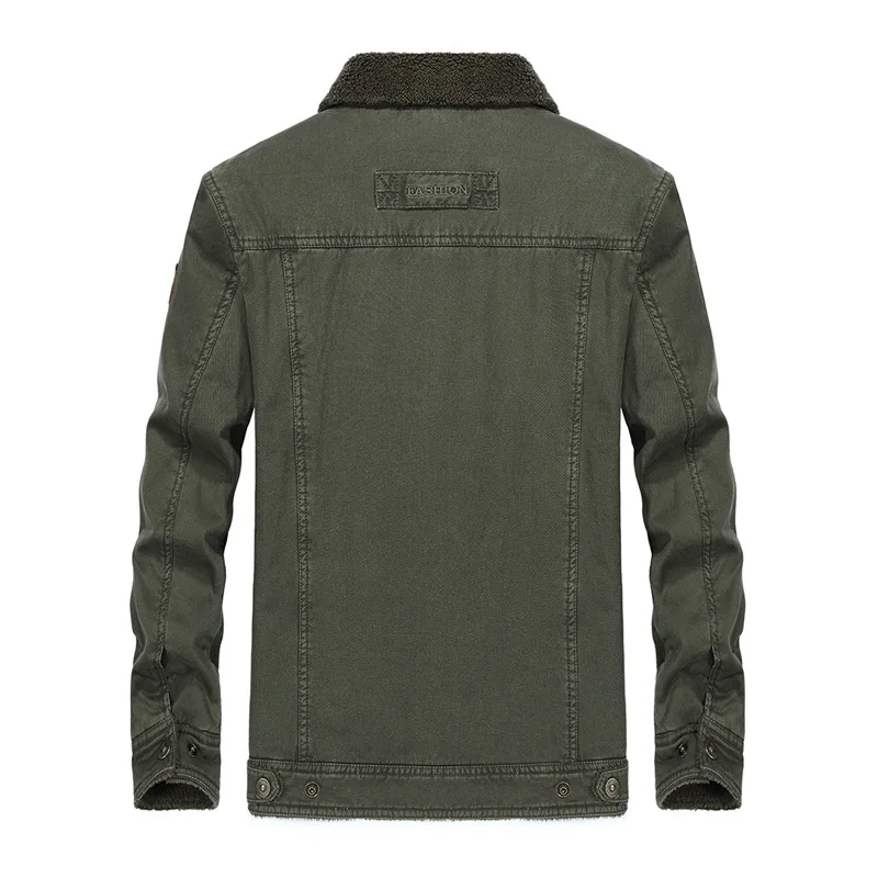 Мужская утепленная куртка-бомбер из овечьей шерсти и хлопка