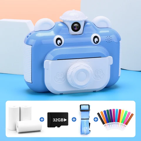 Детская камера Мгновенной Печати, камера с термопечатью для детей, 1080P HD видео, цифровая фотокамера, игрушки для мальчиков и девочек, подарок на день рождения