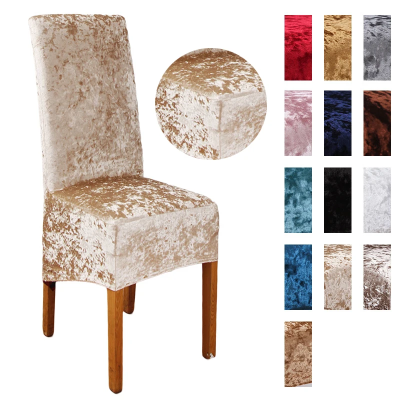 

Velvet Spandex Chair Covers Dining Room Modern Kitchen Chair Cover Protetion Case Elastic Streth Cover for Dinner Table Chair