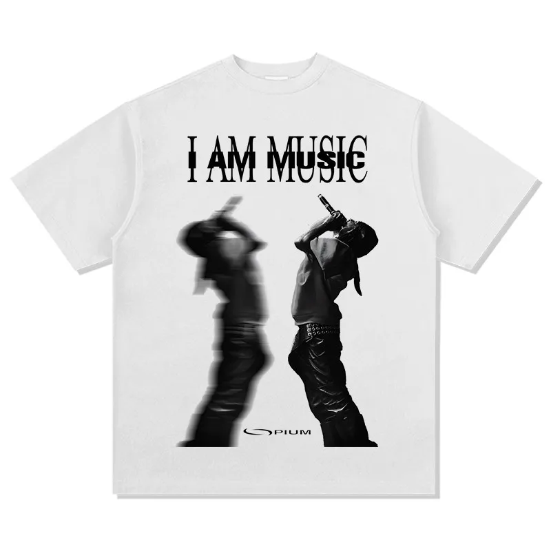 Фото 2026 Playboi Carti Футболка с короткими рукавами I AM MUSIC YVL High Street Hip Hop из хлопка TX1577 №3