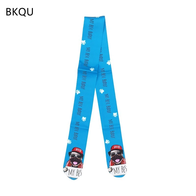 

Round Corner Silk Scarf Female Animal Print Small Scarf Headband Ribbon Fashion Shirt Neckcloth Neckerchief Headscarf For Women