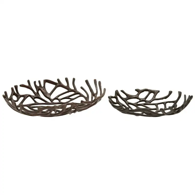 

15", 12"W Black Aluminum Coral Tray, 2-Pieces