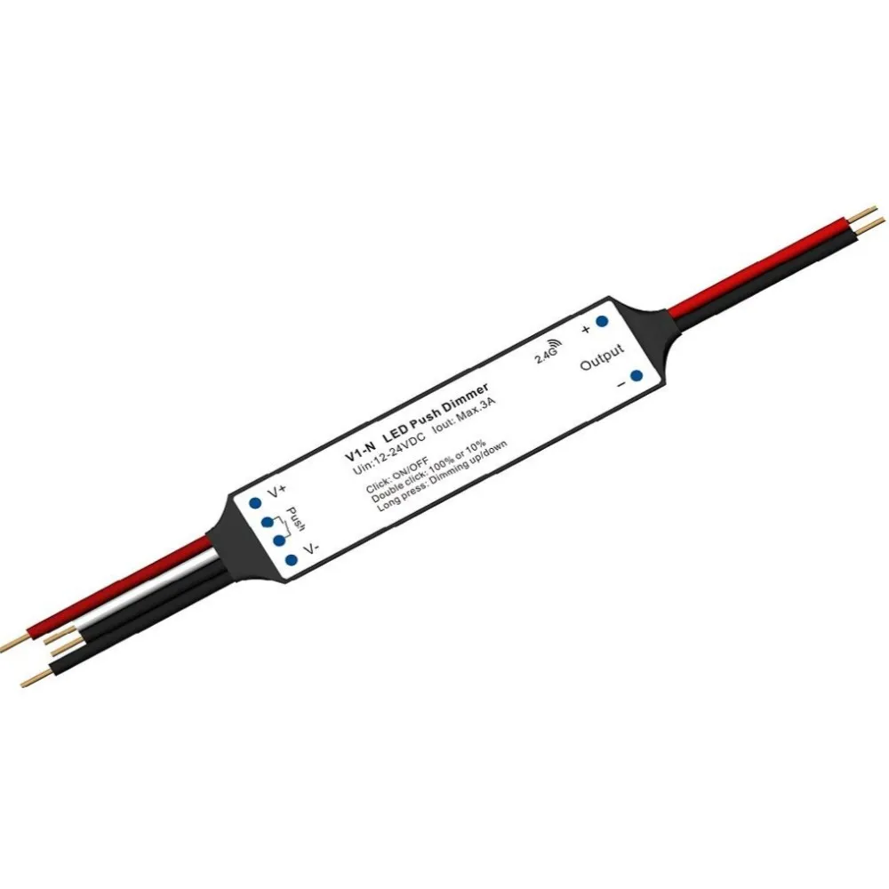 

1CH * 3A Led Mini CV RF Controller V1-N (приглушите) DC12-24V Подключите к нажимному переключателю для включения/выключения и 0-100% функции затемнения
