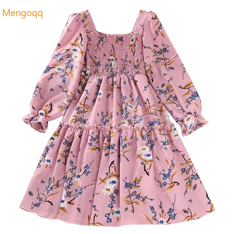 

Новинка, детская одежда, Осеннее модное платье принцессы с длинным рукавом и принтом, одежда для подростков в европейском и американском ст...