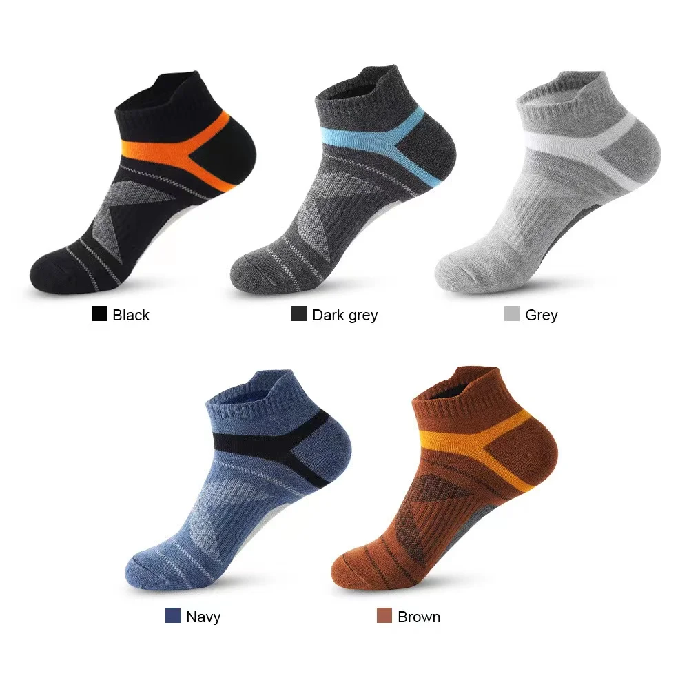 10PCS=5Pair High Quality Cotton New Autumn Men's Socks Running Winter Casual Breathable Active Socks Stripe Sport Socks EUR38-48