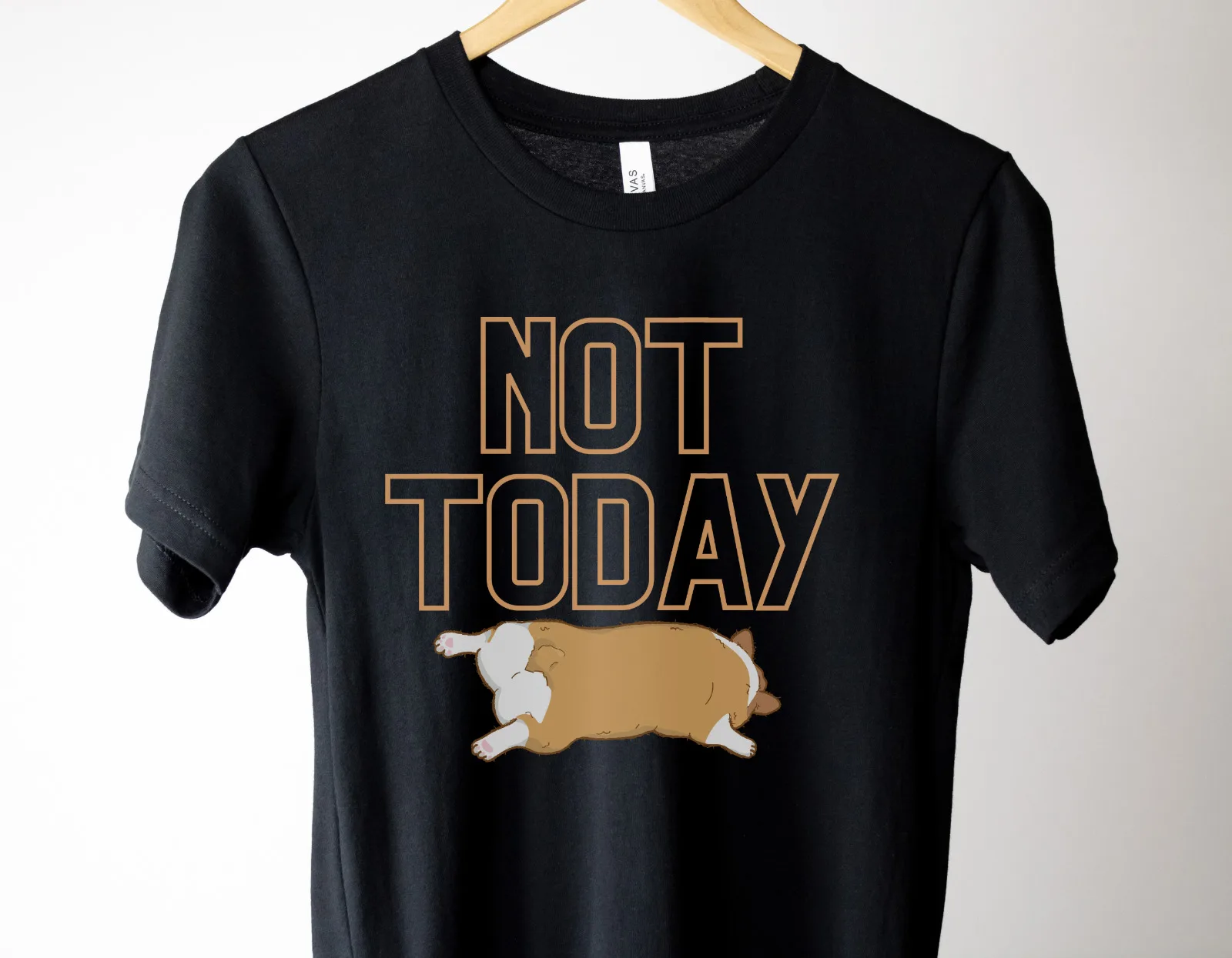 Забавная Милая футболка CORGI NOT TODAY с корги от TanoshiStudio