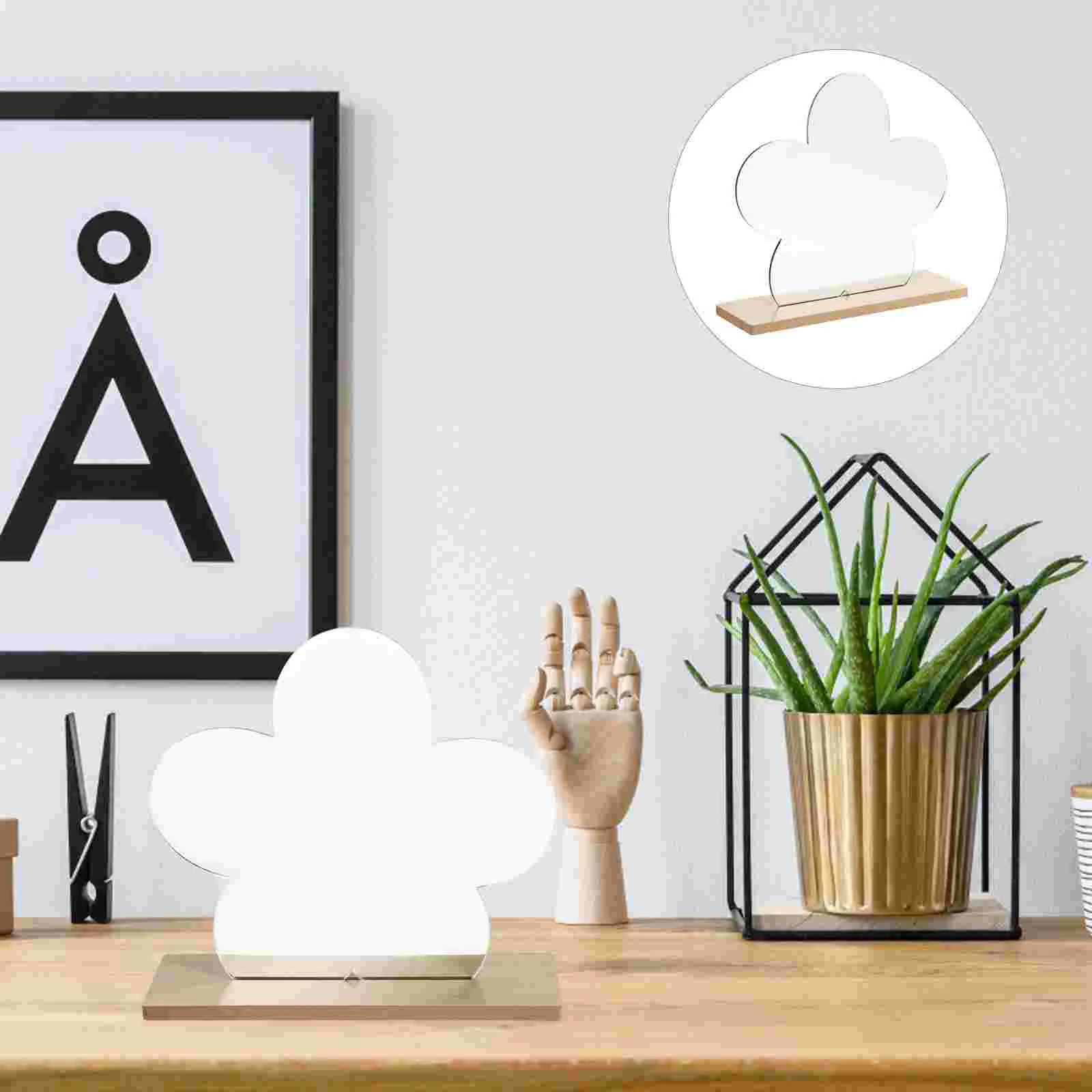 

Mirror Makeup Tabletop Portable Stand Frameless Aesthetic Desktop Shaving Bathroom Countertopacrylicdesk Decorative Vanity