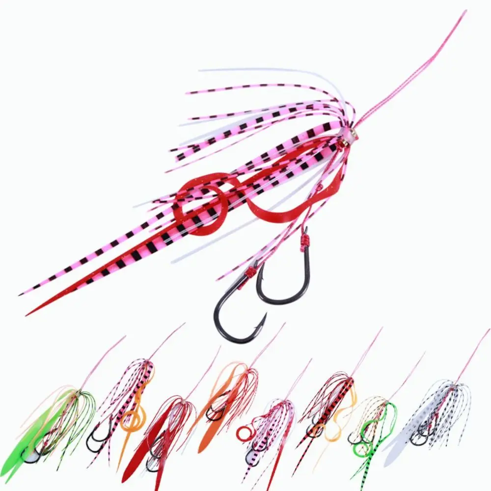 

Replacement Silicon Skirts Jig Silica Gel With Twin Assisted Hooks Tenya Assist Hook Elastic Soft Chatter Bait Rock Fishing