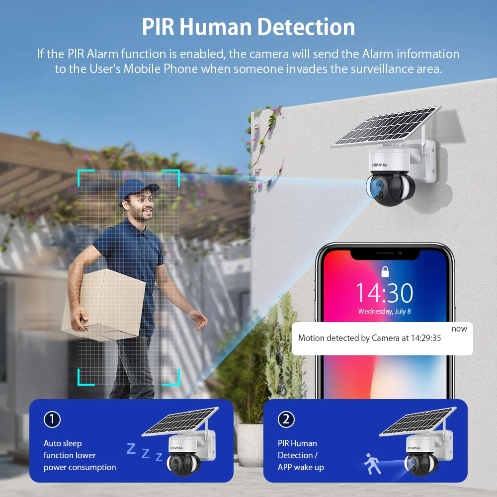 SHIWOJIA 4G Tuya 3MP камера безопасности солнечное Видеонаблюдение CCTV защита PTZ наружная