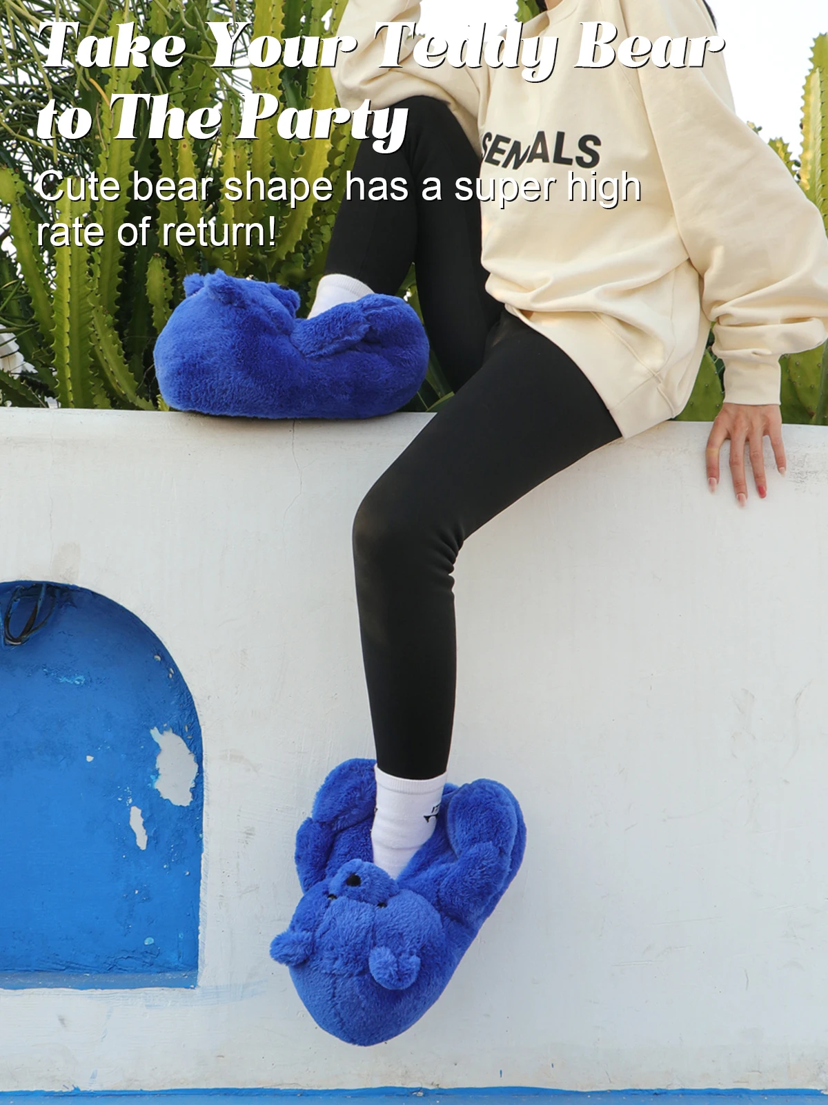 Women Home Indoor Soft Cute Fluffy teddy bear Slippers Winter Warm Shoes Cartoon Plush fuzzy Teddy Bears Slippers for Holiday