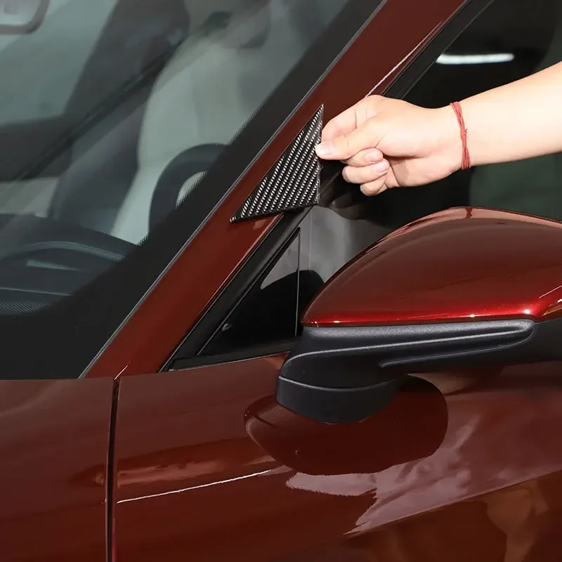 Для Porsche Taycan 2019-2022 мягкое углеродное волокно стойка заднего вида боковой