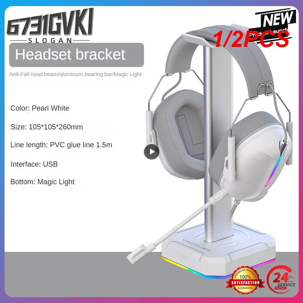 

1/2PCS New Pink Headphone Stand RGB Over-ear Headset Desk Bracket Earphone Holder with 3 USB 2.0 Ports,for Gamer Gaming PC
