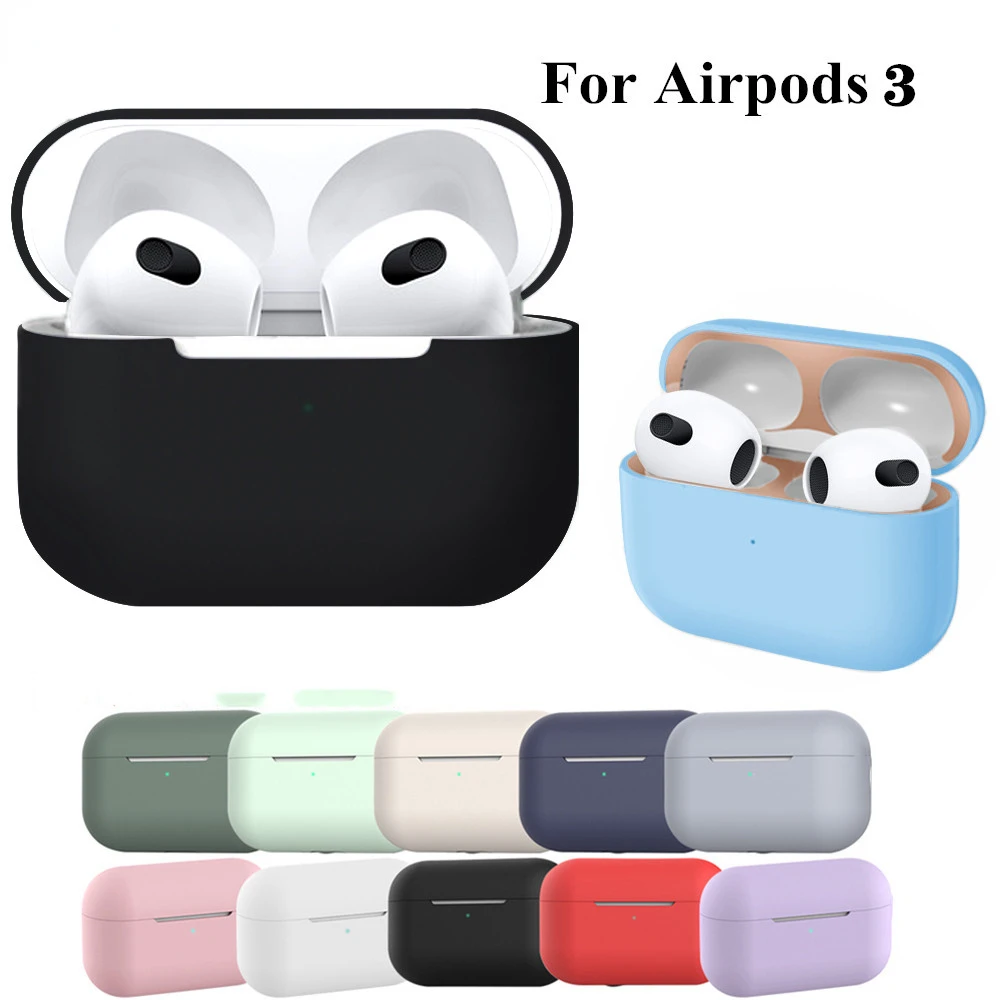 

Мягкий чехол из жидкого силикона для AirPods 2/1, 3 Pro, беспроводная версия Bluetooth, чехол для Apple Airpods 3, чехол