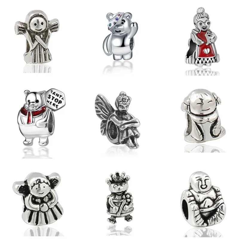 

New Dazzling Humans Angels Animals Beads Fit Original Brand Charms Silver Color Bracelet Bead for Women Jewelry Making Accessory