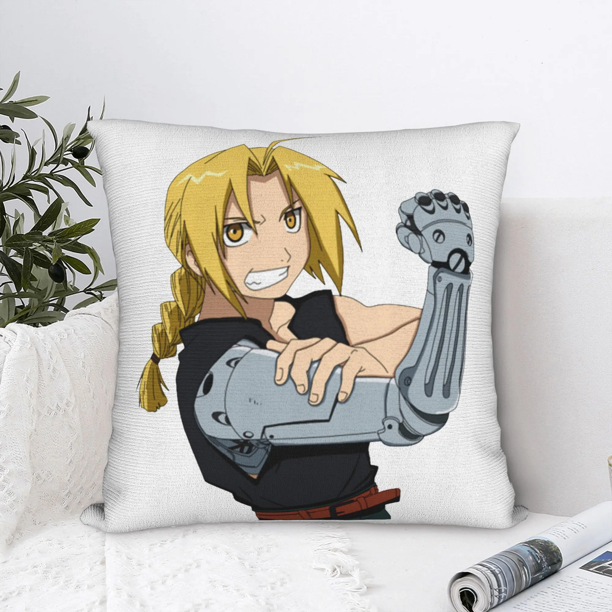 Фото Наволочка Fullmetal Alchemist Brotherhood с принтом, декоративная наволочка для подушки Аракава, чехол для стула, прямая поставка, 45*45 №1