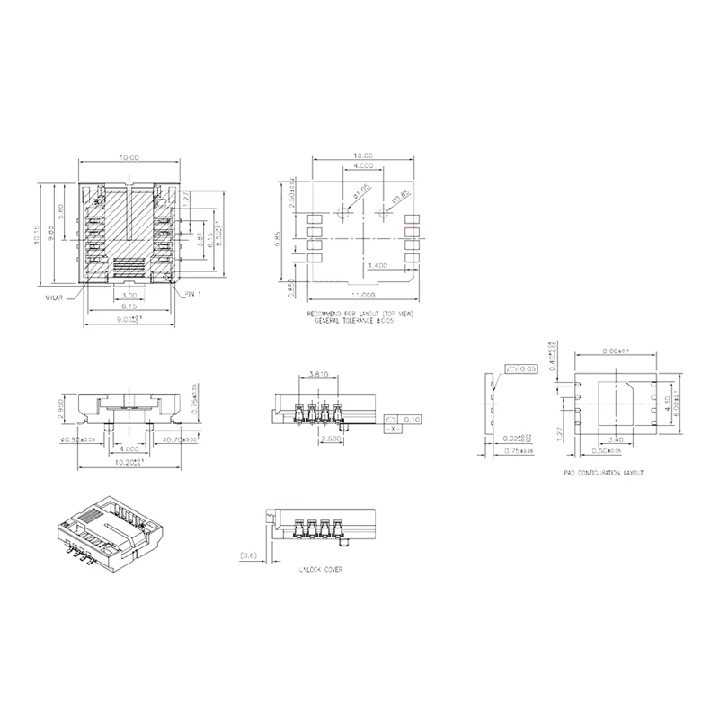 Фото Адаптер/гнездо QFN8/WSON8/MLF8/MLP8/DFN8 на DIP8 (два в одном) для чипов 6x5 мм и 8x6 мм, SMT BIOS Flash Socket-DT30 №5