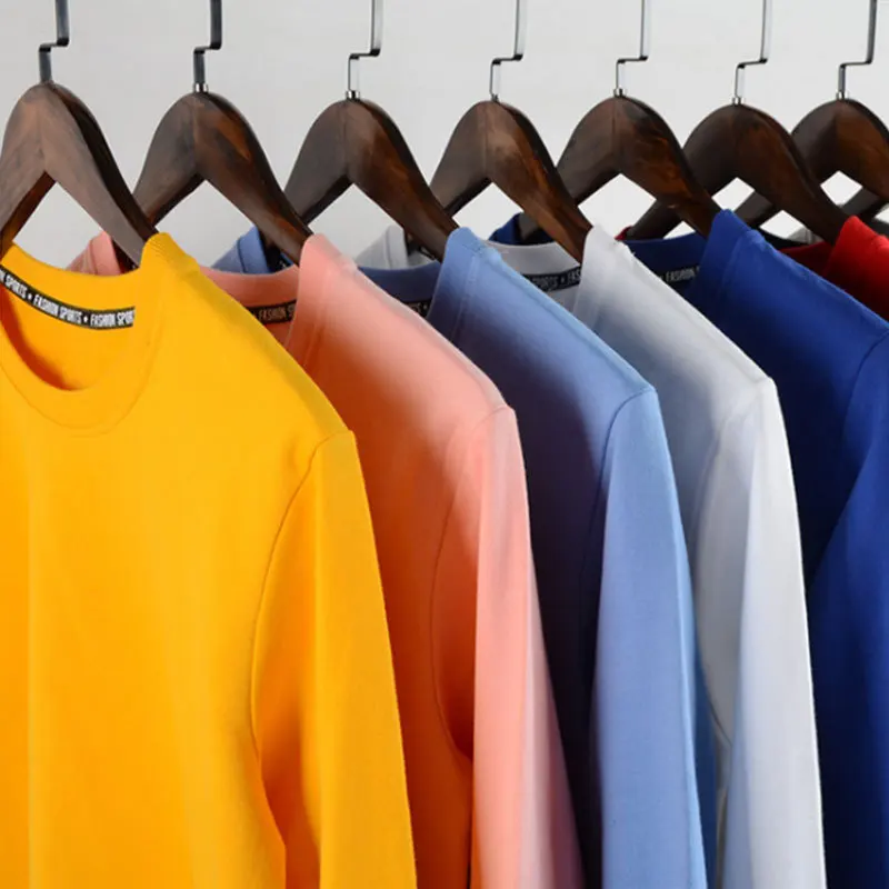 

The new spring 2022 fashion fleece men leisure long-sleeved T-shirt custom logo