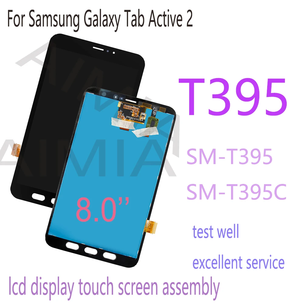 Tested Original 8' LCD For Samsung Galaxy Tab Active 2 T395 SM-T395 SM-T395C LCD Display Touch Screen Digitizer Assembly Replace