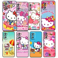 anime girls hello kitty for xiaomi redmi k50 k40 gaming k30 k20 pro 5g 10x 9t 9c 9a tpu soft black phone case fundas cover coque