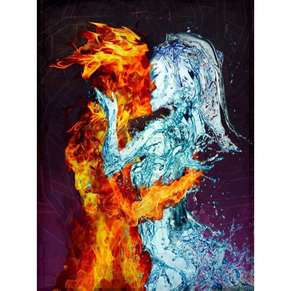 

Набор для алмазной живописи 5D, пейзаж, пламя, любовь, полная круглая вышивка, мозаика, вышивка крестиком