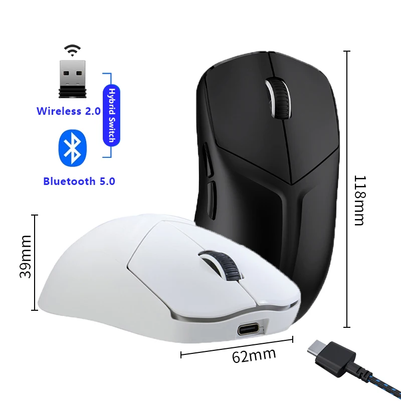 Игровая мышь для киберспорта Lenovo Savior M6X Ice White двухрежимная беспроводная USB-C + 2 4G