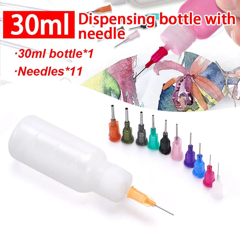 

30/50 мл пустая пластиковая канифольная флюсовая бутылка для спирта для дозатора канифольная паяльная флюсовая паста + 11 игл, детали инструментов