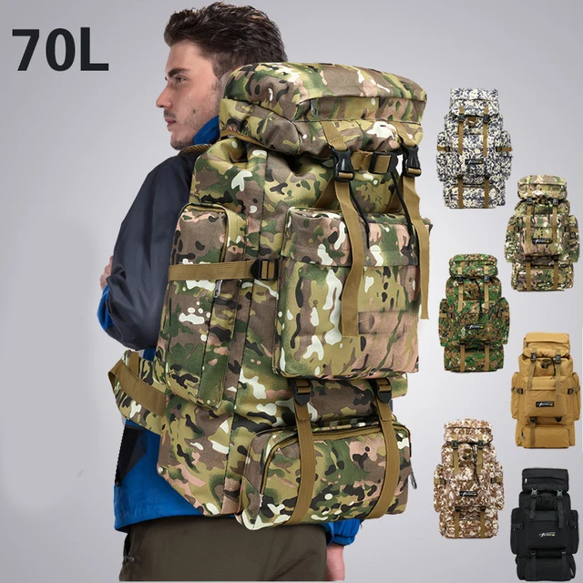 

70L Tactical Bag Military Backpack Mountaineering Men Travel Outdoor Sport Bags Molle Backpacks Hunting Camping Rucksack