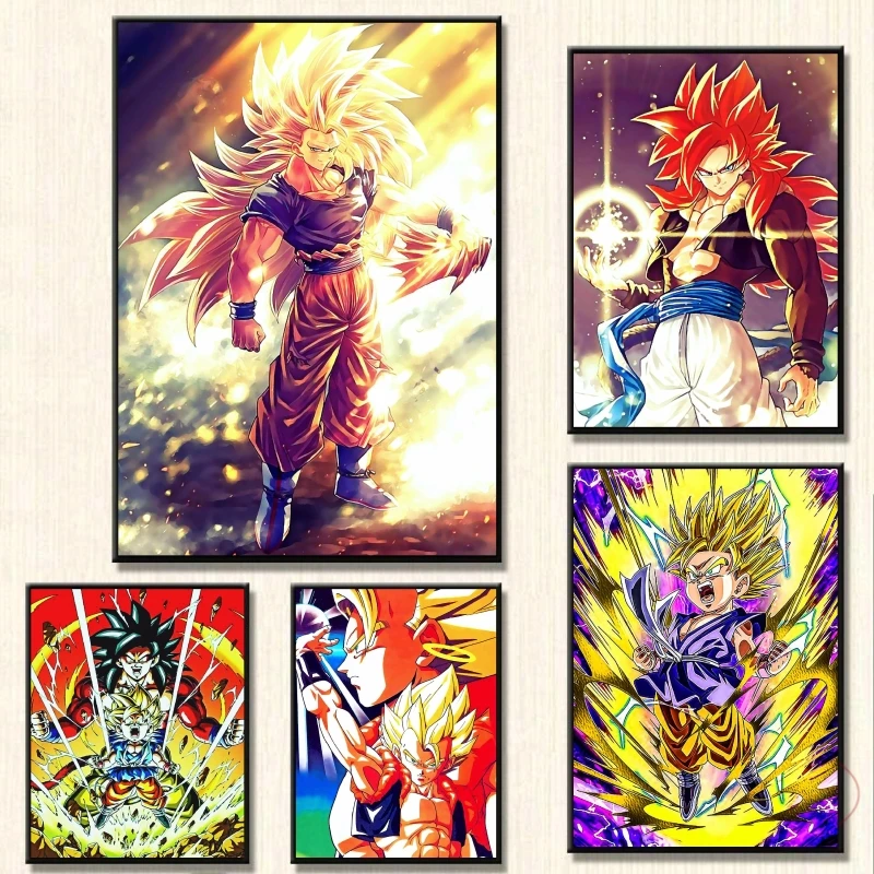 

Hot Anime Poster Son GokuSuper Saiyan Children Gifts Wall Art Hanging Prints And Prints Decoration Paintings Picture