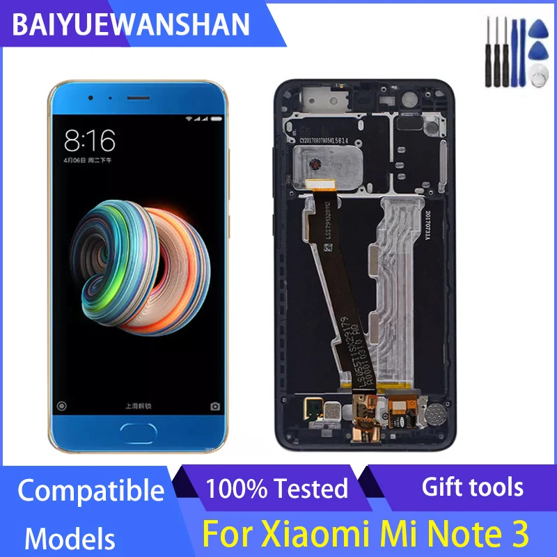 

ЖК-дисплей 5,5 дюйма с рамкой для Xiaomi Mi Note 3 Note3, сенсорный экран с дигитайзером в сборе, запасные части, MCE8
