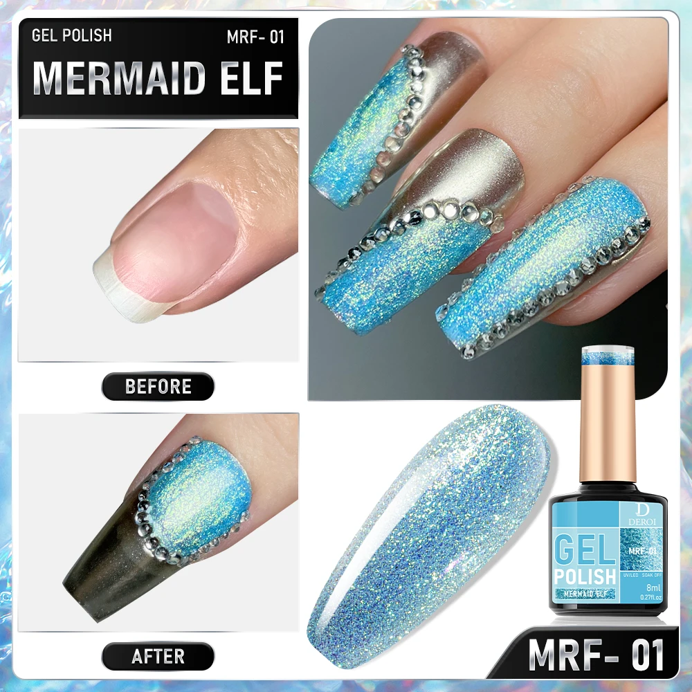 Искрящий гель-лак для ногтей Aurora Purple УФ-гель-лак Flash Glitter Varnish Полуперманентный