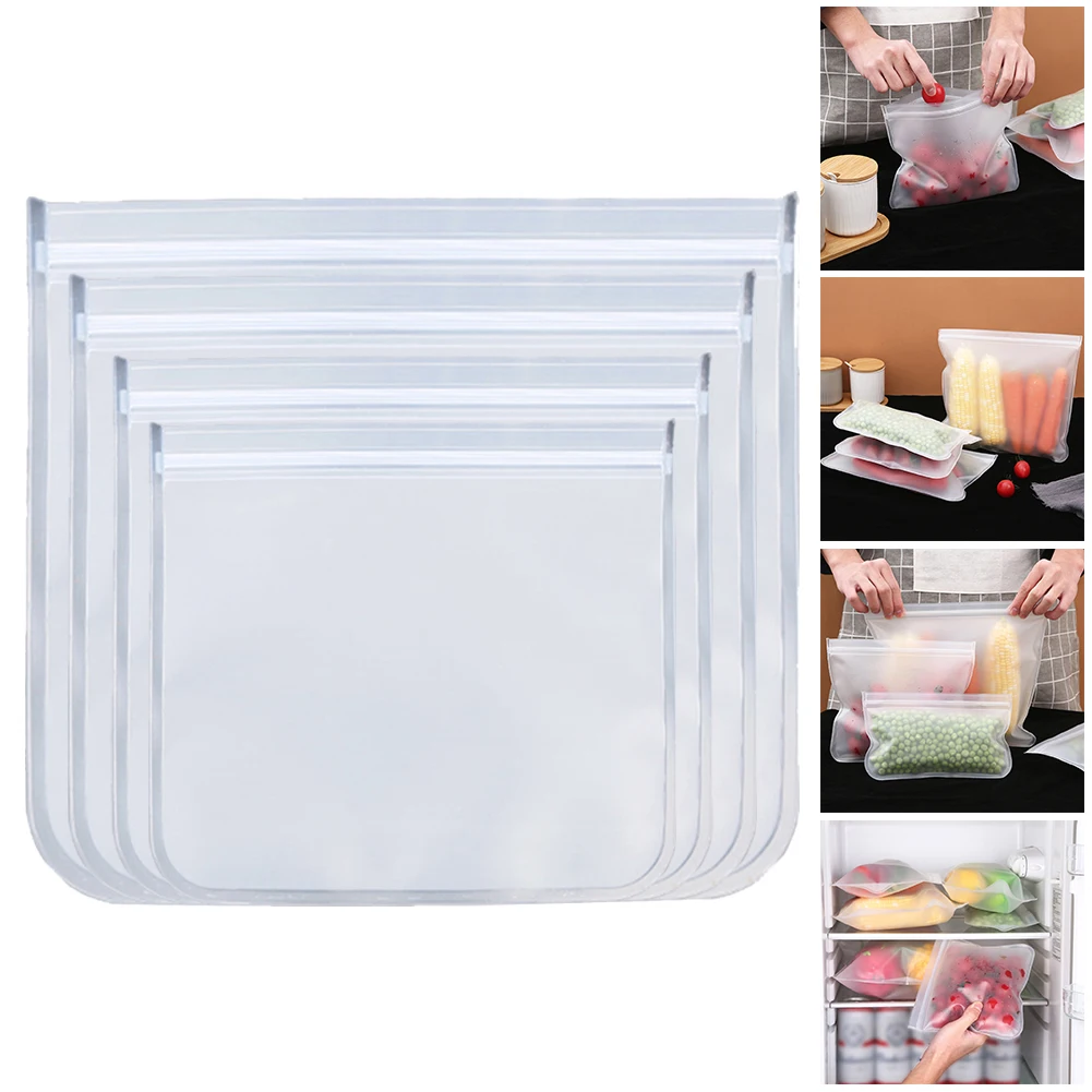 

1pcs Silicone Food Storage Containers Leakproof Containers For Reusable Thick EVA Food Storage Bags Freezer Bag
