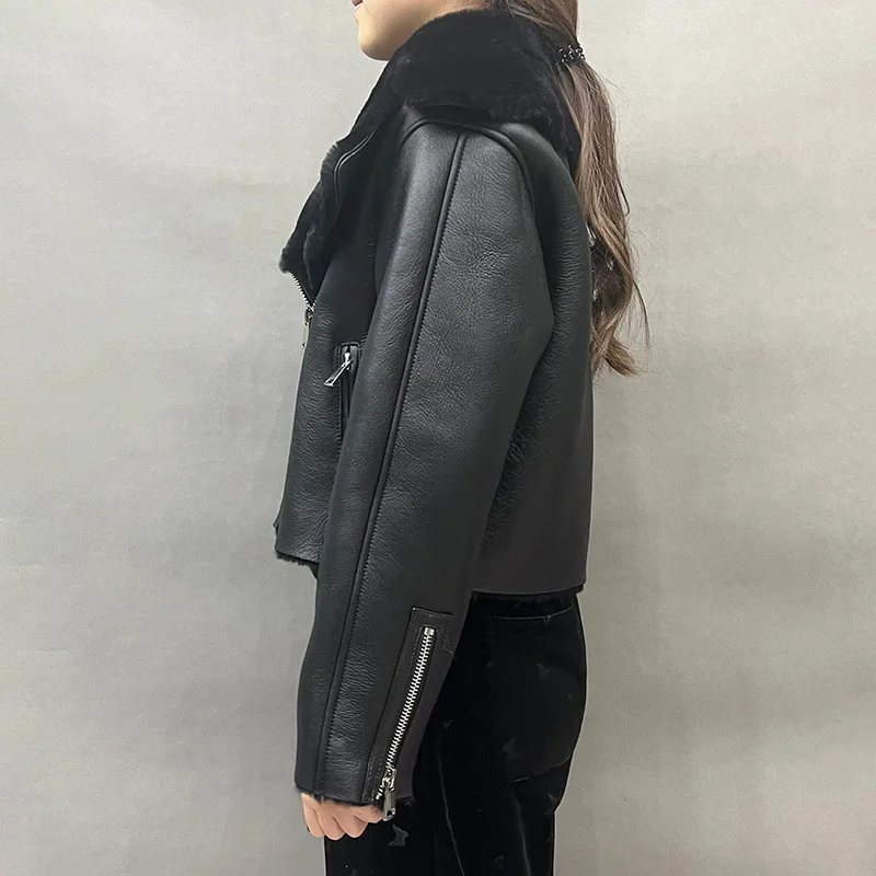 Новинка 2024 Дизайнерские жакеты из натуральной овечьей кожи роскошная зимняя