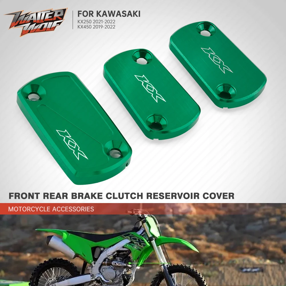 

Front Brake Clutch Reservoir Cover For KAWASAKI KX450 KX250 2019-2022 21 Motorcycle Accessories Rear Brake Fluid Cap KX 250 450