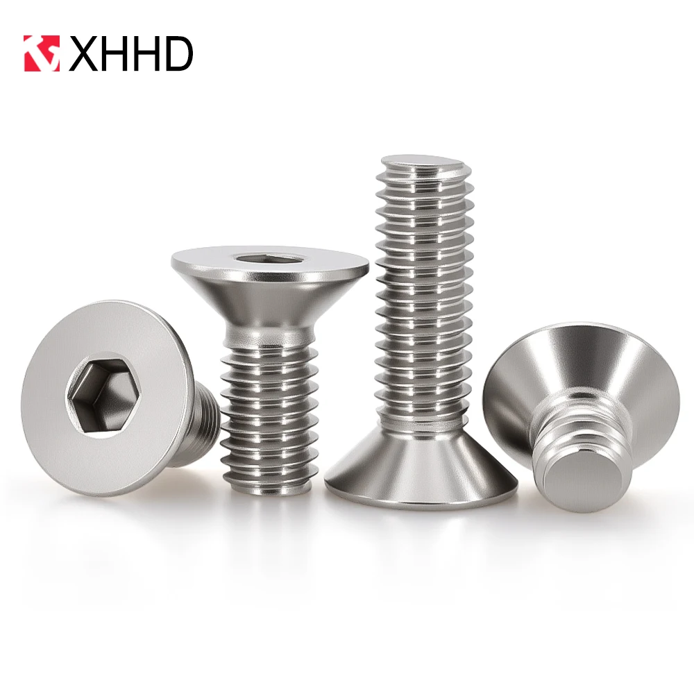 5-50 шт., винт с шестигранной головкой из нержавеющей стали 304, с потайной головкой и плоской головкой M1.6M2M2.5M3M4M5M6M8M10, винты с шестигранной головкой и шестигранной головкой