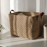 straw rattan flower pot handmade laundry basket belly storage basket seagrass basket foldable wicker home garden wave pattern pl