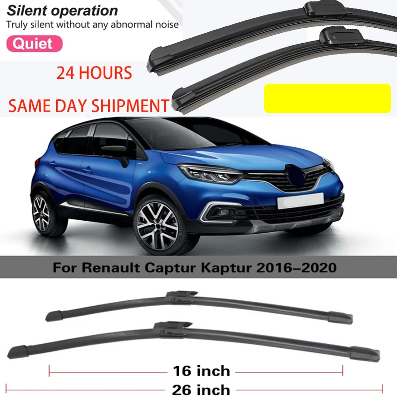 

Передние щетки стеклоочистителя автомобиля для Renault Captur Kaptur 2016-2020 2019 2018 2017, щетки для лобового стекла 26 "+ 16"
