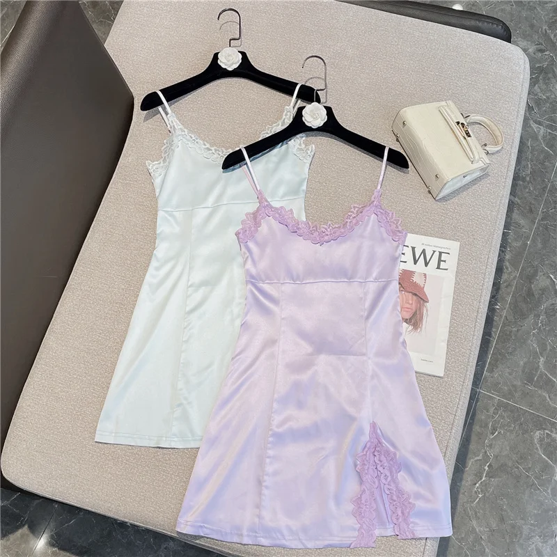 

Summer 2022 New Arrivals Sleeveless Lace Strapless High Waist Sexy Short Mini Dress Women GF113