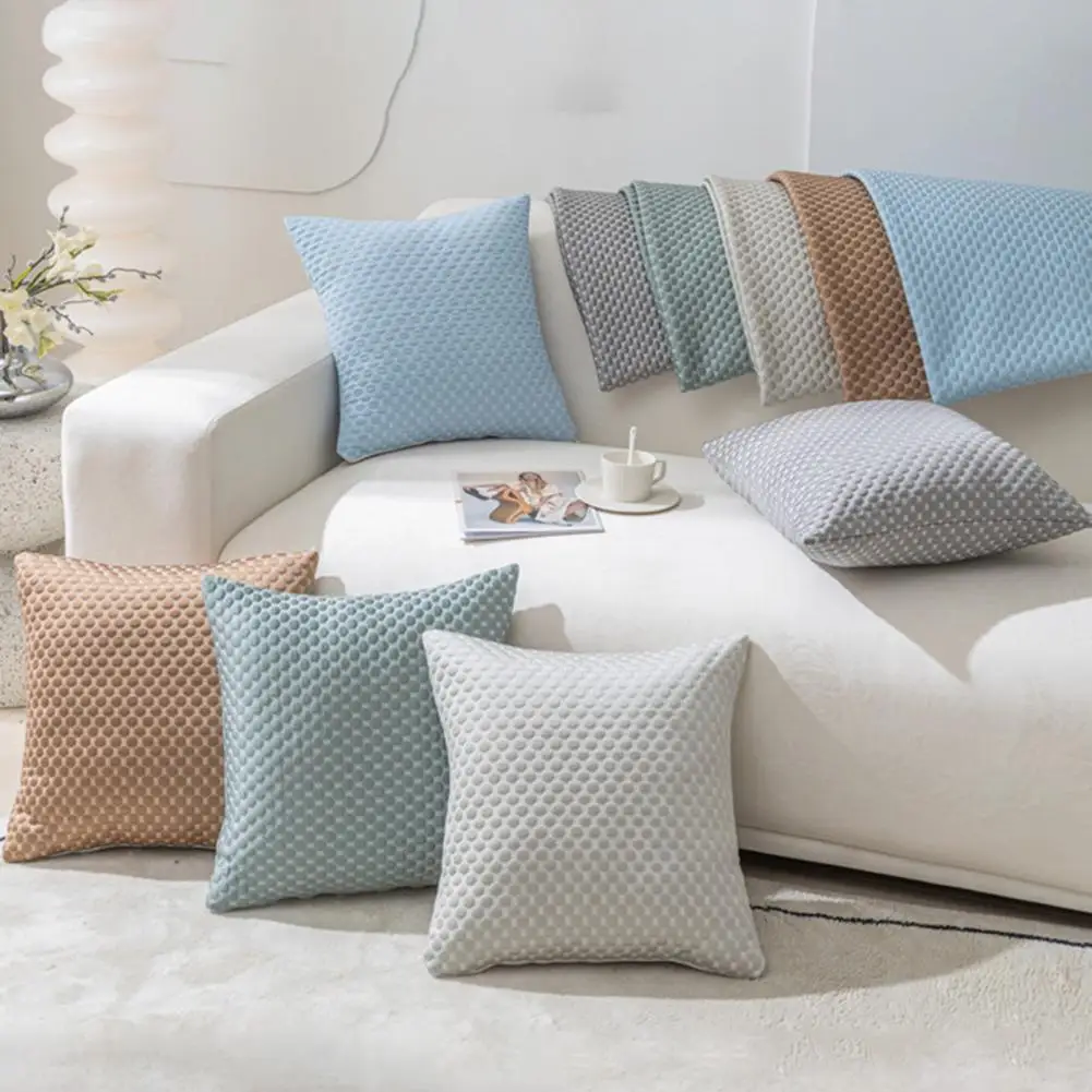 

Pillow Case Tear Resistant Soft Texture Pillowslip Cool Feeling Washable Jacquard Sofa Seat Cushion Cover Household Supplies