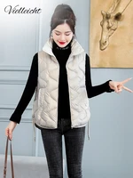 vielleicht 2022 autumn women sleeveless vest winter warm down cotton padded jacket female vests mandarin collar winter waistcoat