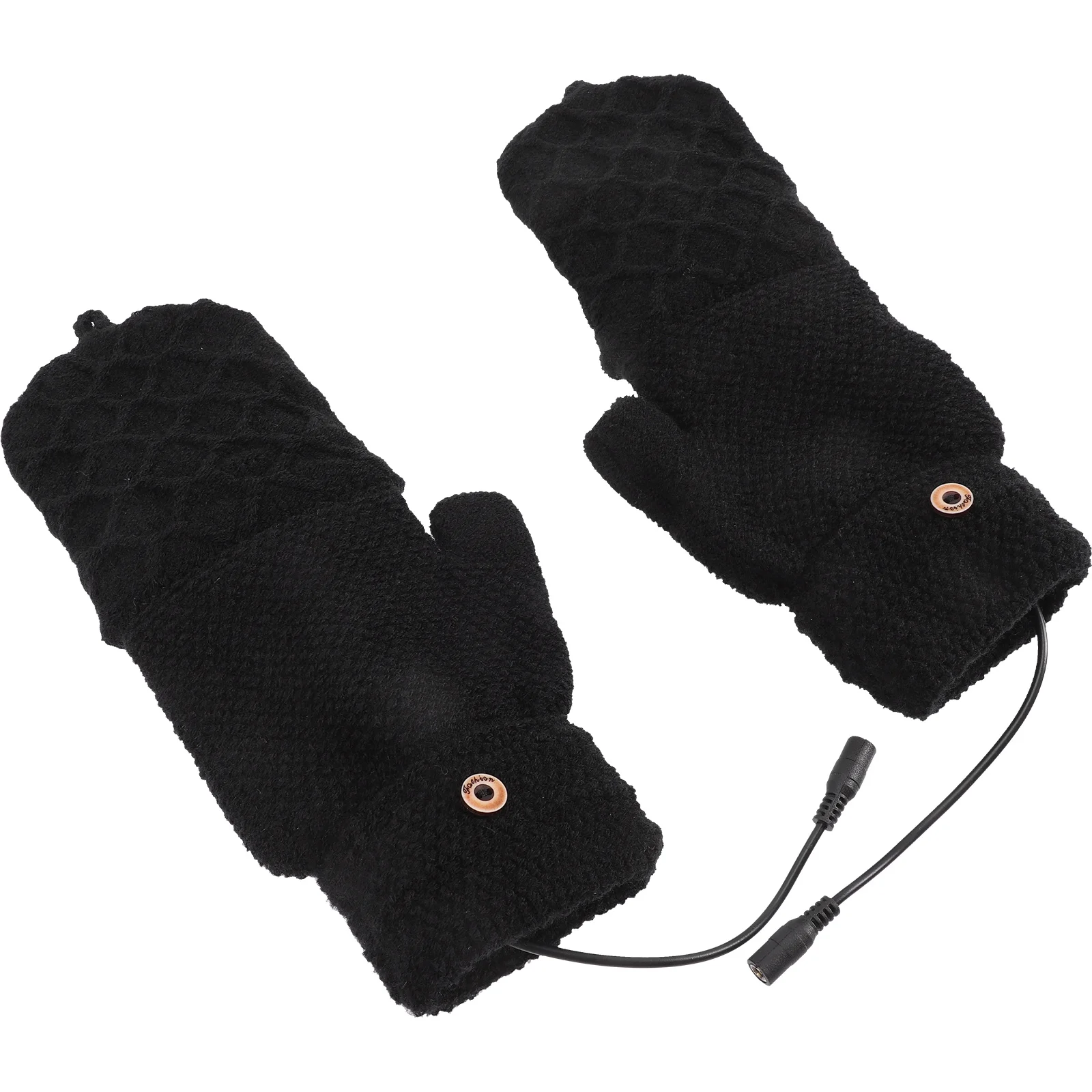 

Gloves Winter Heated Usb Warming Hand Cold Riding Bike Thermal Mitts Half Typing Fingerless Outdoor Mittens Gaming Knit Mitten
