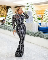 new arrivals dashiki sequins maxi dress long sleeve casual african dresses for women africa clothing with inner nigerian clothes