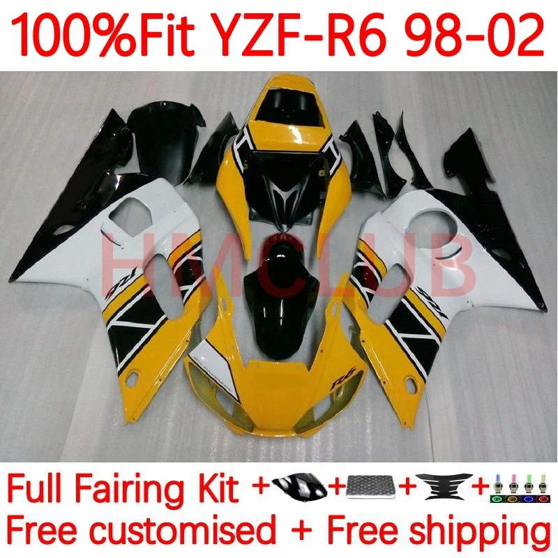 

Инъекция для YAMAHA YZF-R6 YZF R6 600 CC R 6 YZFR6 1998 1999 2000 2001 YZF600 98 99 00 01 02 Обтекатели 7No.13 желтый белый
