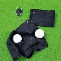 1pc 2525cm black 88 cotton golf towel club towel square towel easy to pull rope hook microfiber double sided velvet for g t0d4
