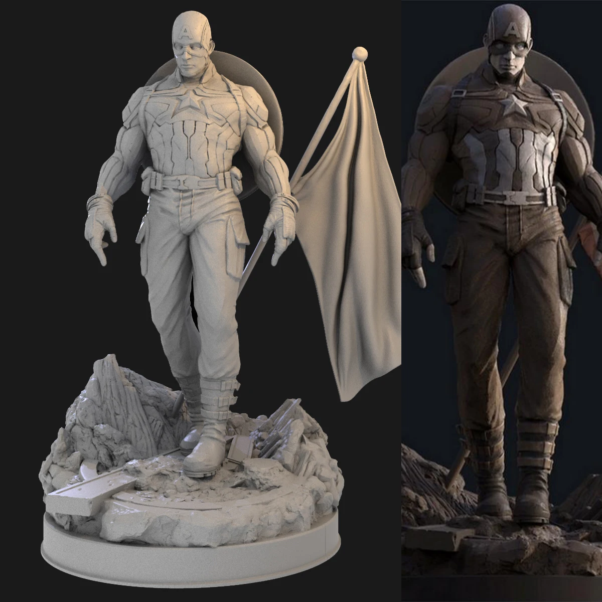 

1/24 scale die-cast resin figure model assembly kit character model captain unpainted and needs to be assembled